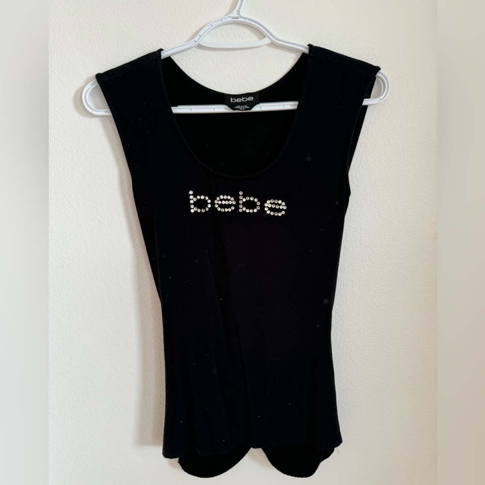 BEBE top with twist knot on back side size XS